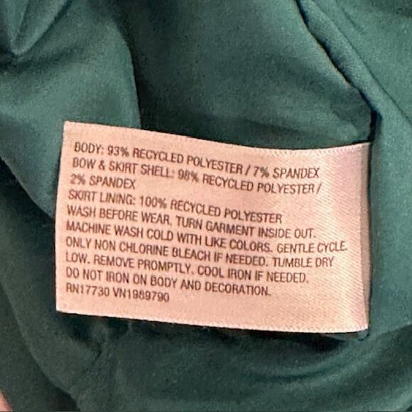 Cat & Jack Toddler Girls 5T Green Velvet Girls Dress Holiday Christmas Bow - Picture 10 of 10